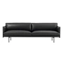 Muuto - Outline sofa 3-personers, sort Refine læder / sort