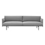 Muuto - Outline sofa 3-personers, grå (fjord 151) / sort