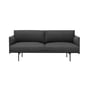 Muuto - Outline sofa 2-personers, sort/grå (Remix 163)
