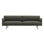Muuto - Outline sofa 3-personers, grøn (grøn fjord 961) / trafiksort (RAL 9017)