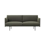 Muuto - Outline sofa 2-personers, trafiksort (RAL 9017) / green fiord 961