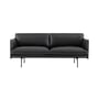 Muuto - Outline sofa 2-personers, trafiksort (RAL 9017) / sort Refine Leather (EU)