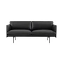 Muuto - Outline sofa 2-personers, trafiksort (RAL 9017) / sort Refine Leather (EU)