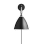 Gubi - Bestlite BL7 væglampe, Ø 16 cm, rustfrit stål / sort