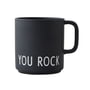 Design Letters - AJ Favourite porcelæn krus med hank, You Rock / sort