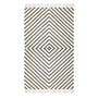 Collection - Kelim tæppe 170 x 240 cm, diamantmønster, offwhite/sort
