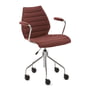 Kartell - Maui Soft kontorstol med armlæn og hjul, forkromet stål / Noma mursten rød