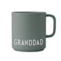 Design Letters - AJ Favourite porcelæn krus med hank, Granddad / dusty green