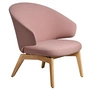 Fritz Hansen - Let loungestol, træramme, orange -rød / eg