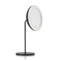 Zone Denmark - Kosmetisk spejl med 5x forstørrelse og LED-belysning, Ø 18 cm, sort