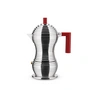 Alessi - Pulcina espressomaskine, 15 cl, sølv/rød