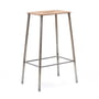 Frama - Adam barstol, H 65 cm, naturlæder / ubehandlet stål