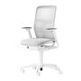 Wilkhahn - AT 187/71 Mesh kontor drejestol uden sæde dybdeudvidelse, hvid / lysegrå (hårdt gulv)