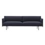 Muuto - Outline sofa 3-personers, mørkeblå (Vidar 554) / sort