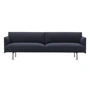 Muuto - Outline sofa 3-personers, mørkeblå (Vidar 554) / sort