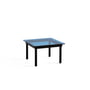 Hay - Kofi sofabord med glasplade, 60 x 60 cm, sort / gennemsigtig blå