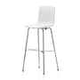 Vitra - Hal RE barstol, høj, bomuld hvid / krom / sort plast glider