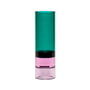 Hübsch Interior - Krystal fyrfadsholder / vase, grøn / pink