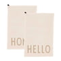 Design Letters - Favourite, Hello / Home, råhvid (sæt med 2)