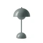 & Tradition - Flowerpot batteri bordlampe VP9 med magnetisk ladekabel, skinnende, stenblå