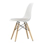 Vitra - Eames Plastic Side Chair DSW med sædehynde, honningfarvet ask/hvid (filtglider basic dark)