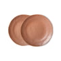 HKliving - Bold & Basic keramiske tallerkener, Ø 21,5 cm, brun (sæt med 2)
