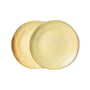 HKliving - Bold & Basic keramisk tallerken, Ø 21,5 cm, gul/brun (sæt med 2)