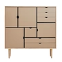 Andersen Furniture - S3 kommode, sæbebehandlet eg / fronter kashmir