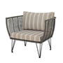 Bloomingville - Mundo Lounge Chair med hynde, grøn/hvid beige stribet