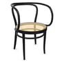 Thonet - 209 bentwood stol, fletværk med plastik støttestof / ask naturtræ lak sort (rene materialer)