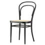 Thonet - 214 bentwood stol, fletværk med plastik støttestof / ask naturligt træ lak sort (Pure Materials)