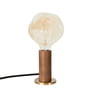 Tala - Walnut Knuckle bordlampe, valnød / messing inkl. Voronoi I LED-pære E27 2W, Ø 12,5 cm, gennemsigtig grå
