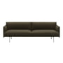 Muuto - Outline sofa 3-personers, mørkegrøn (Divina 984) / poleret aluminium
