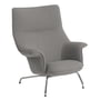 Muuto - Doze Lounge Chair, krom base / gråt betræk (Re-Wool 128)