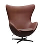 Fritz Hansen - Egg Chair, PVD sort / læder Grace Chestnut (jubilæumsudgave 2022)