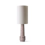 HKliving - Retro bordlampefod, H 45 cm, brun + lampeskærm hør, Ø 24,5 cm, natur