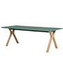 Andersen Furniture - Space bord 95 x 220 cm, hvidpigmenteret eg / mørkegrøn laminat (Fenix 0750)