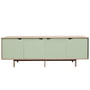 Andersen Furniture - S1 skænk, sæbebehandlet eg / låger oceangrå