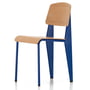 Vitra - Prouvé Standard stol, naturlig eg / Bleu Marcoule (filt glider)
