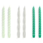 Hay - Spiral, H 29 cm, mint / lysegrå / grøn (sæt med 6)