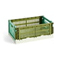 Hay - Colour Crate Mix kurv S, 26,5 x 17 cm, olive / dark mint, recycled