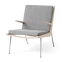 & Tradition - Boomerang HM2 Loungechair, stel af sæbetræ / ben i rustfrit stål, grå (Hallingdal 130)