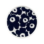 Marimekko - Oiva Unikko tallerken, Ø 25 cm, hvid / mørkeblå