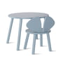 Nofred - Mouse Toddler (stol og bord), birk malet lyseblå
