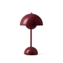 & Tradition - Flowerpot batteri bordlampe VP9 med magnetisk ladekabel, skinnende, mørk blomme