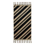 HKliving - 1965 badehåndklæde, 70 x 140 cm, beige/sort