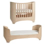 Leander - Classic Baby-Junior seng, 0 - 7 år, 120 - 150 x 70 cm, hvidkalket bøg