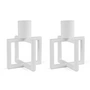 HANA - OneFlame lysestage H 8,3 x Ø 7 cm, hvid (sæt med 2)