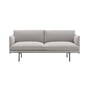 Muuto - Outline sofa 2-personers, sort / greige (Kvadrat by Sahco Clay 12)