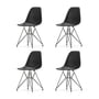 Vitra - Eames Plastic Side Chair DSR RE, basic mørk / dyb sort (filt gliders basic dark) (sæt med 4)